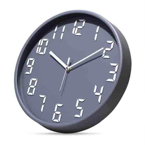 Grey & White Printed Wall Clock