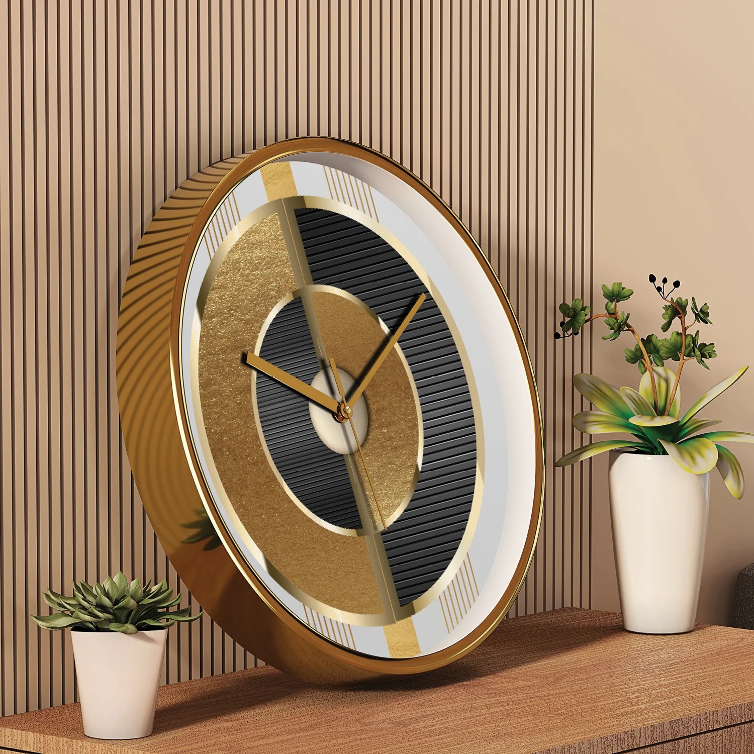 Random Gold Toned Round Wall Clock