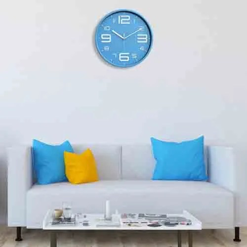Blue & White Printed Wall Clock