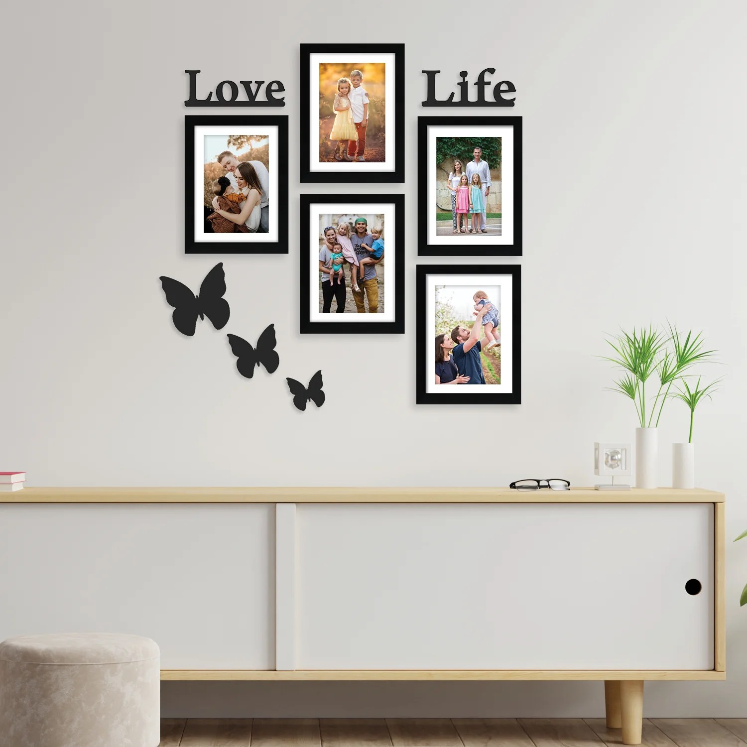 Black Solid Photo Frames With Mount Paper