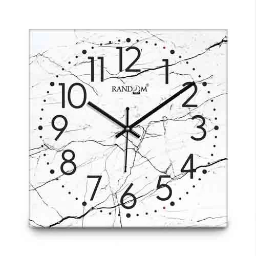 White and Black Textured Wall Clock