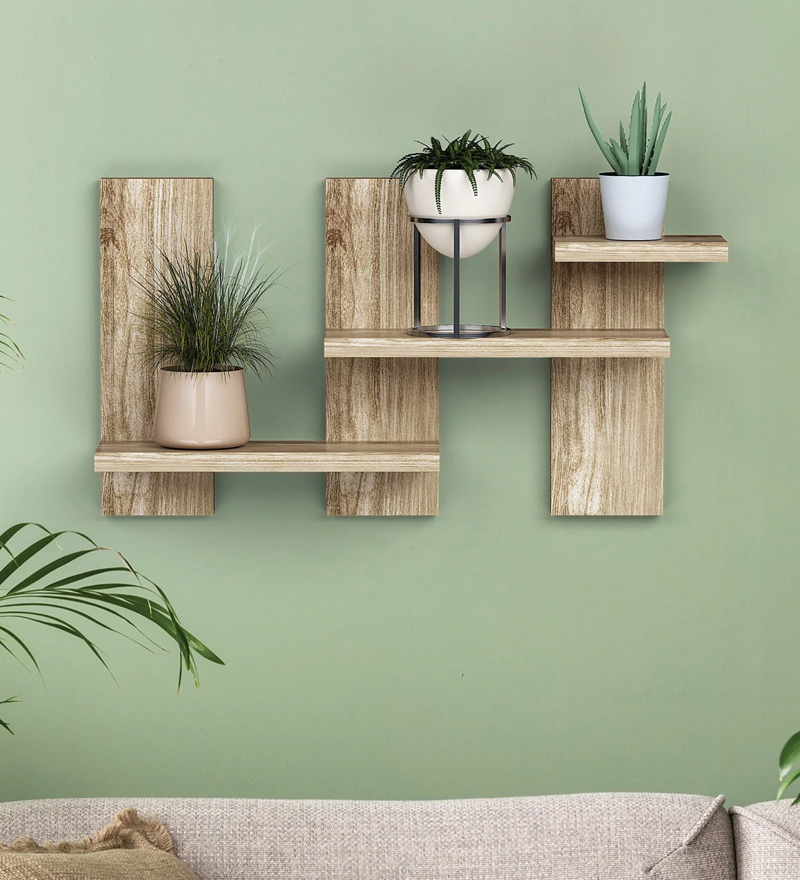 Random Wooden Planter Stand Stylish Shape Planter Stand Wall D?cor for Home, Living Room, Kitchen, Office Etc