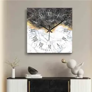 Multicoloured & Black Printed Wall Clock
