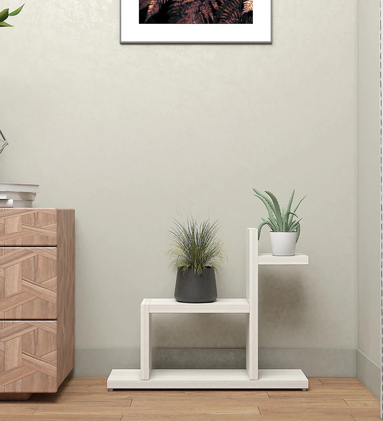 Random Wooden Planter Stand with  Modern Space Latest Finish Wall D?cor for Home, Living Room, Kitchen, Office Etc