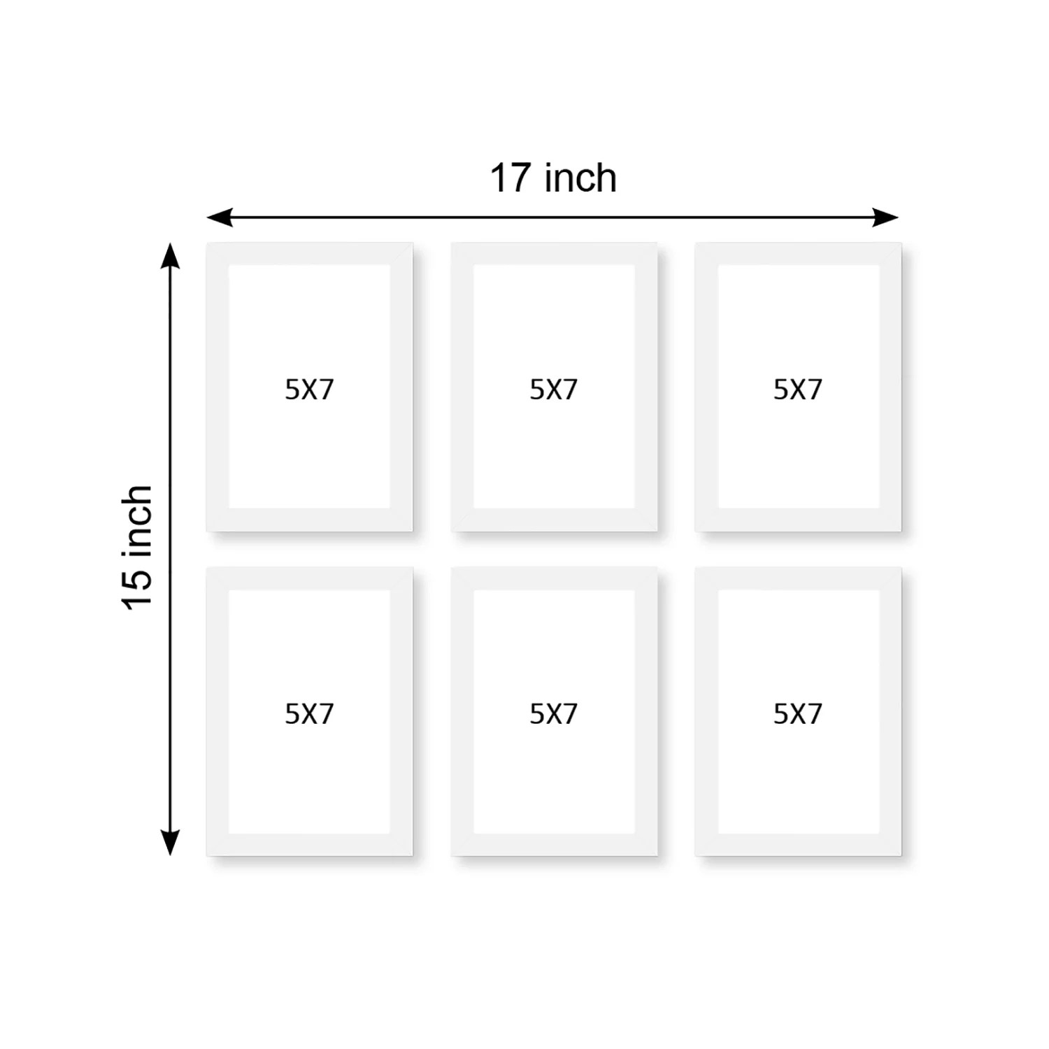 Set Of 6 White Solid Collage Photo Frames