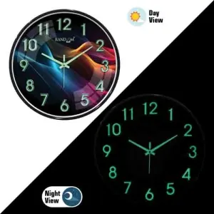 3D Radium Numbers Green Wall Clock