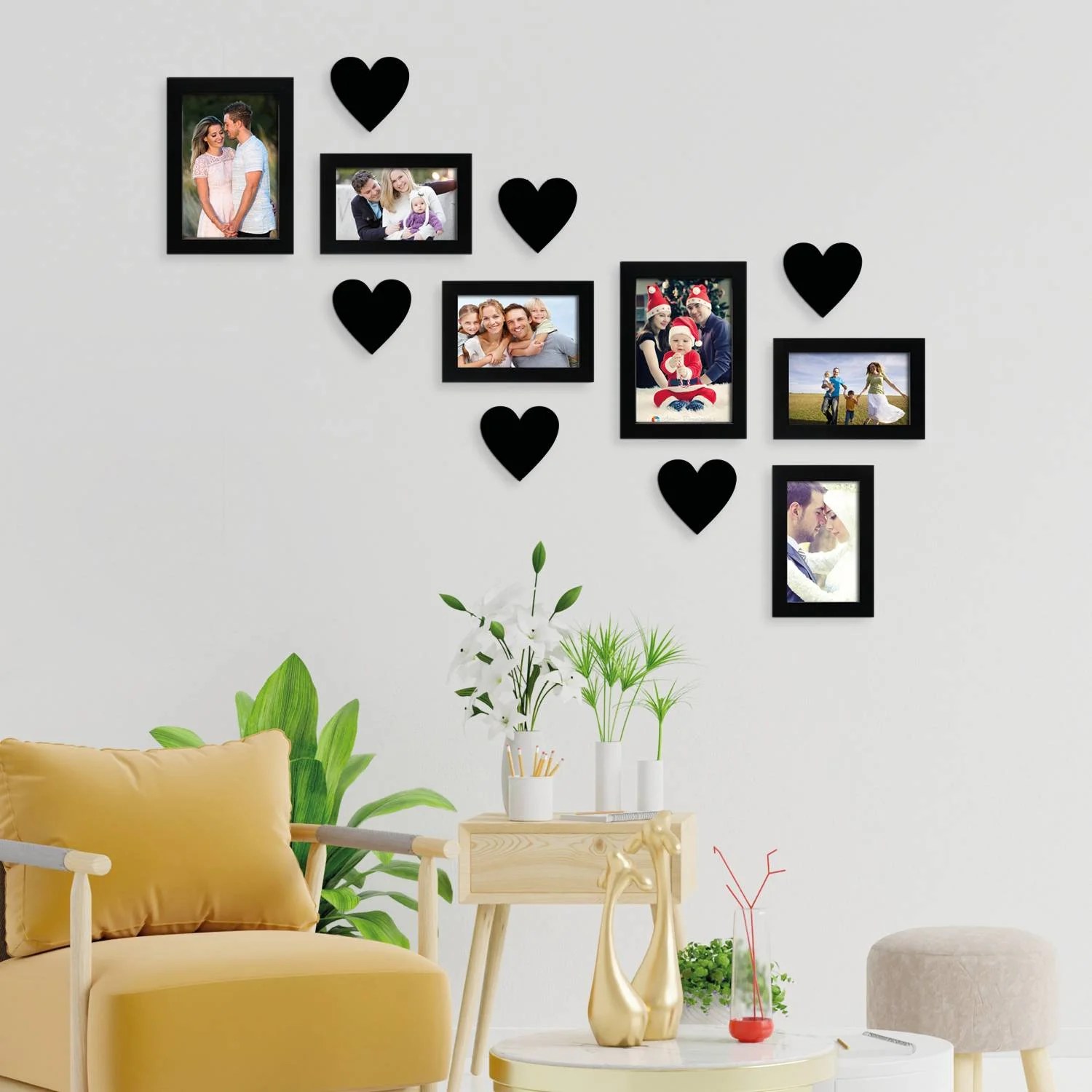 Set Of 6 Premium Black Solid Photo Frames