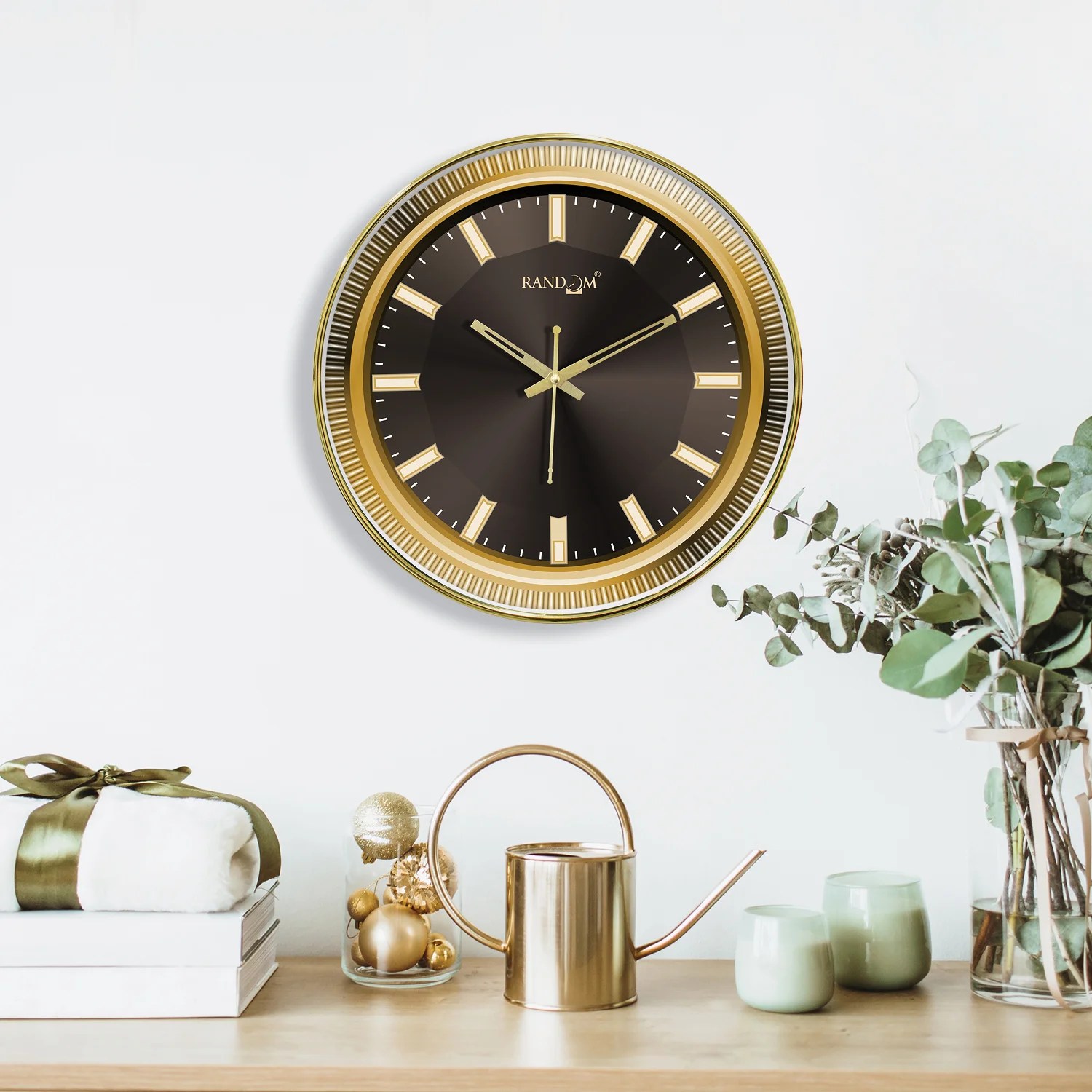 Metallic Foil Finish Wall Clock
