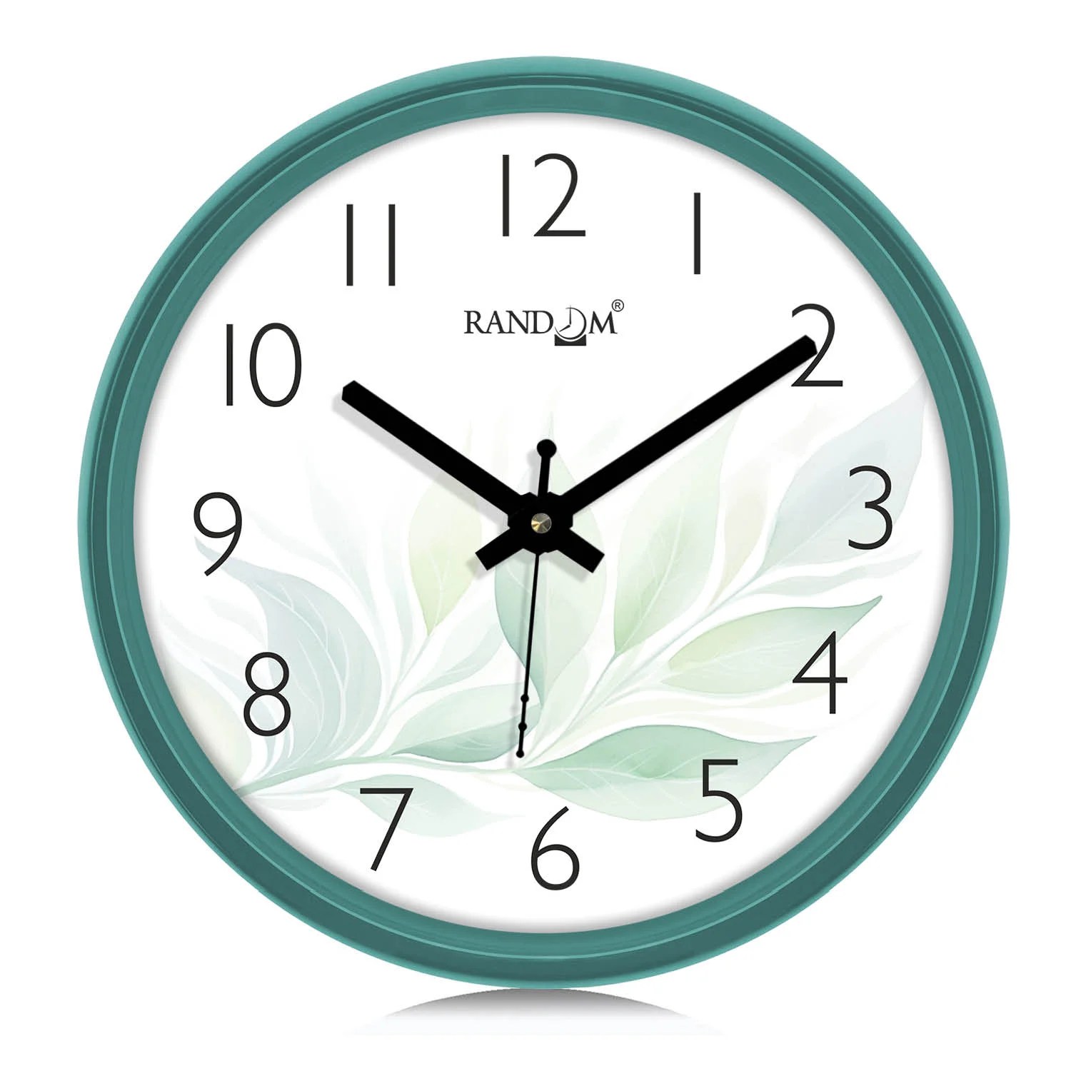 White & Green Printed Wall Clock