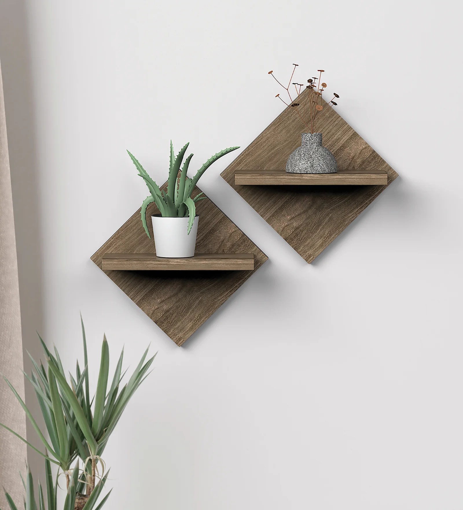 Random Wooden Planter Stand Set of 2 Latest Modern Finish Planter Wall D?cor for Home, Living Room, Kitchen, Office Etc