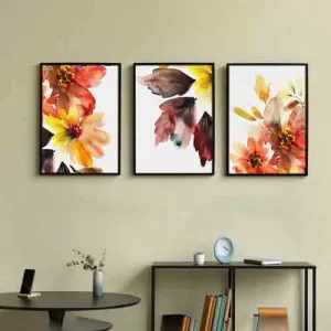 Random Synthetic Wood 3 Pcs Wall Rectangle Paintings Wall Art - 18x12In