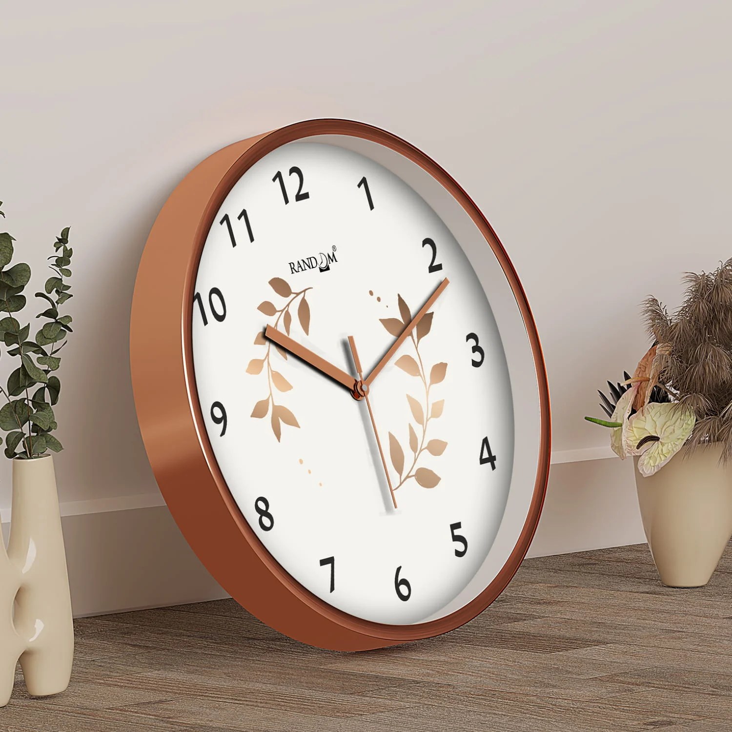 White & Black Round Printed Wall Clock