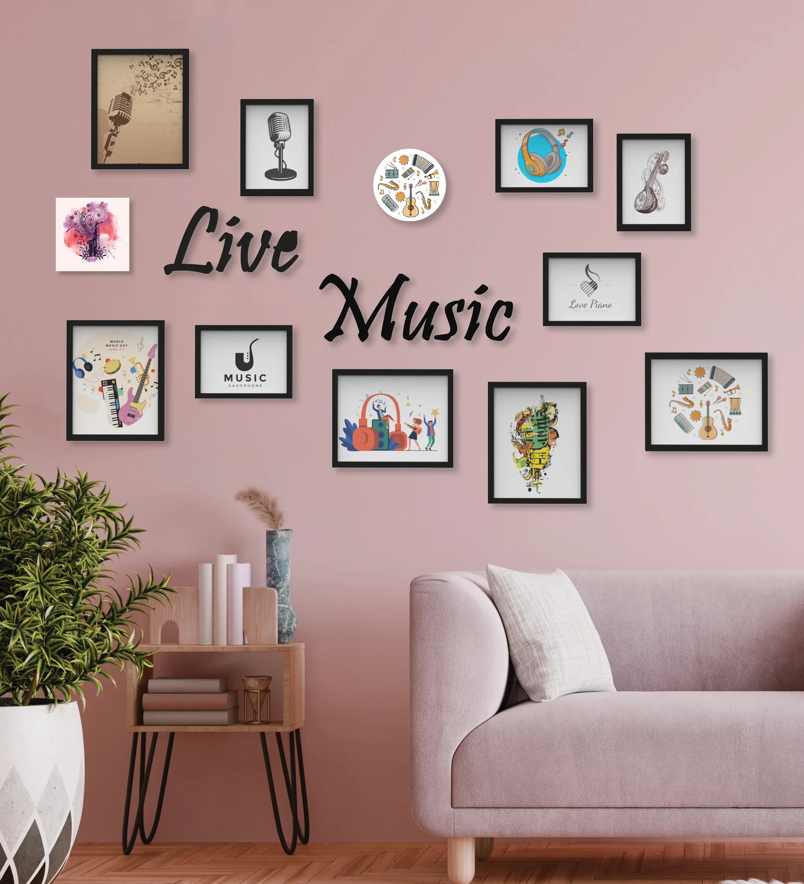 Black 11 Piece 3D Collage with Live Music  Plaque