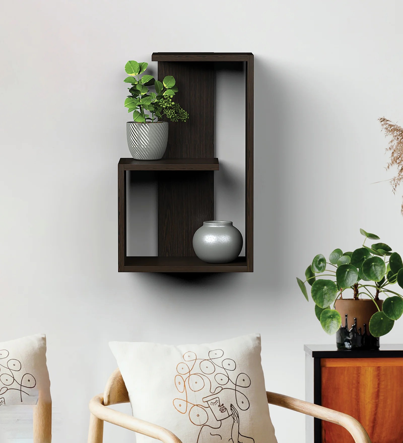 Random Wooden Planter Stand Latest Modern Geomatric Shape Finish Planter Wall D?cor for Home, Living Room, Kitchen, Office Etc