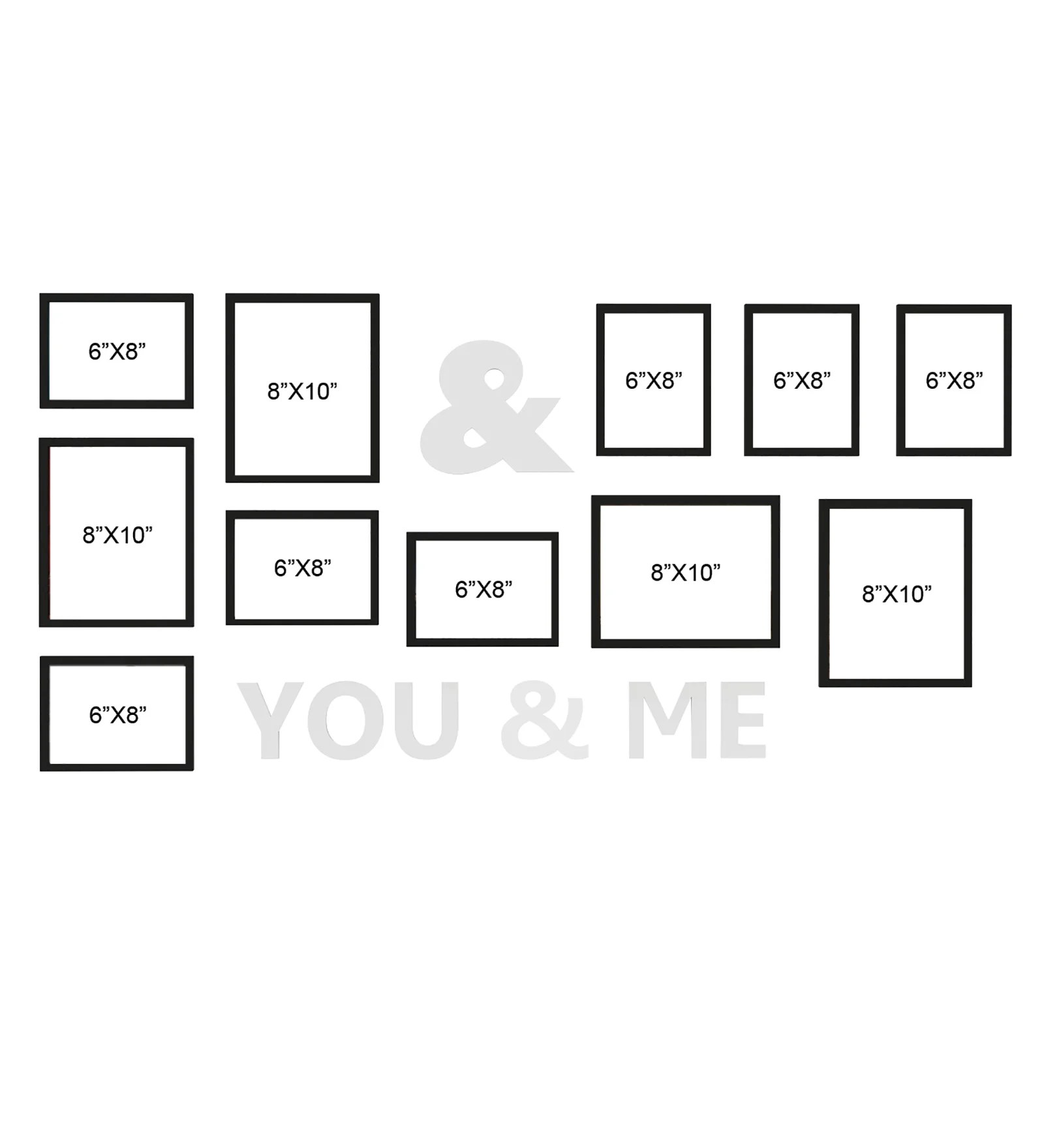 Set of 11 3D You and Me Collage Photo Frames