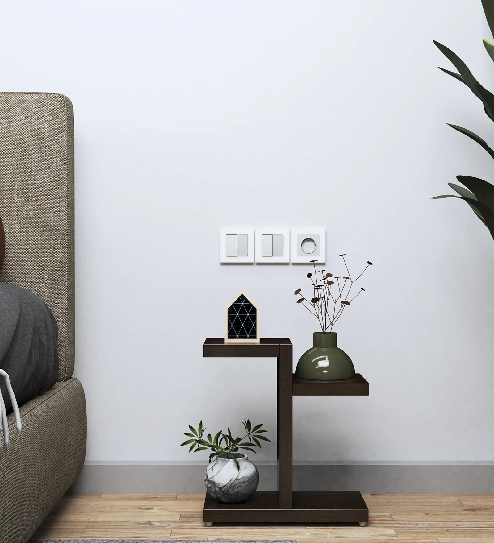 Random Wooden Planter Stand with Stylish 3 Shelf space Latest Modern Finish Wall D?cor for Home, Living Room, Kitchen, Office Etc