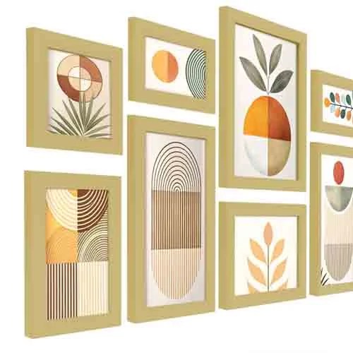 Random Gold-Toned 10 Pieces MDF Wall Photo Frames
