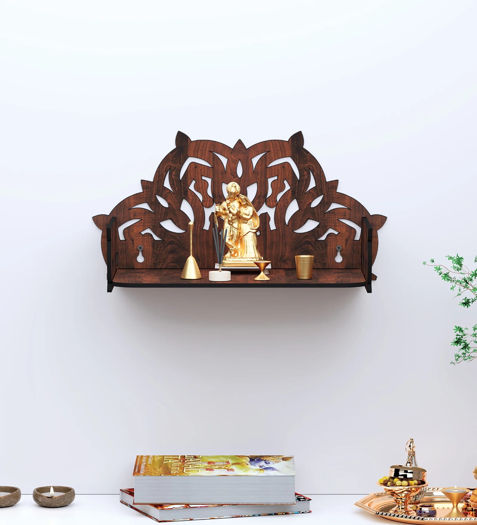 Elegant Wooden Pooja Stand for Home &amp; Office