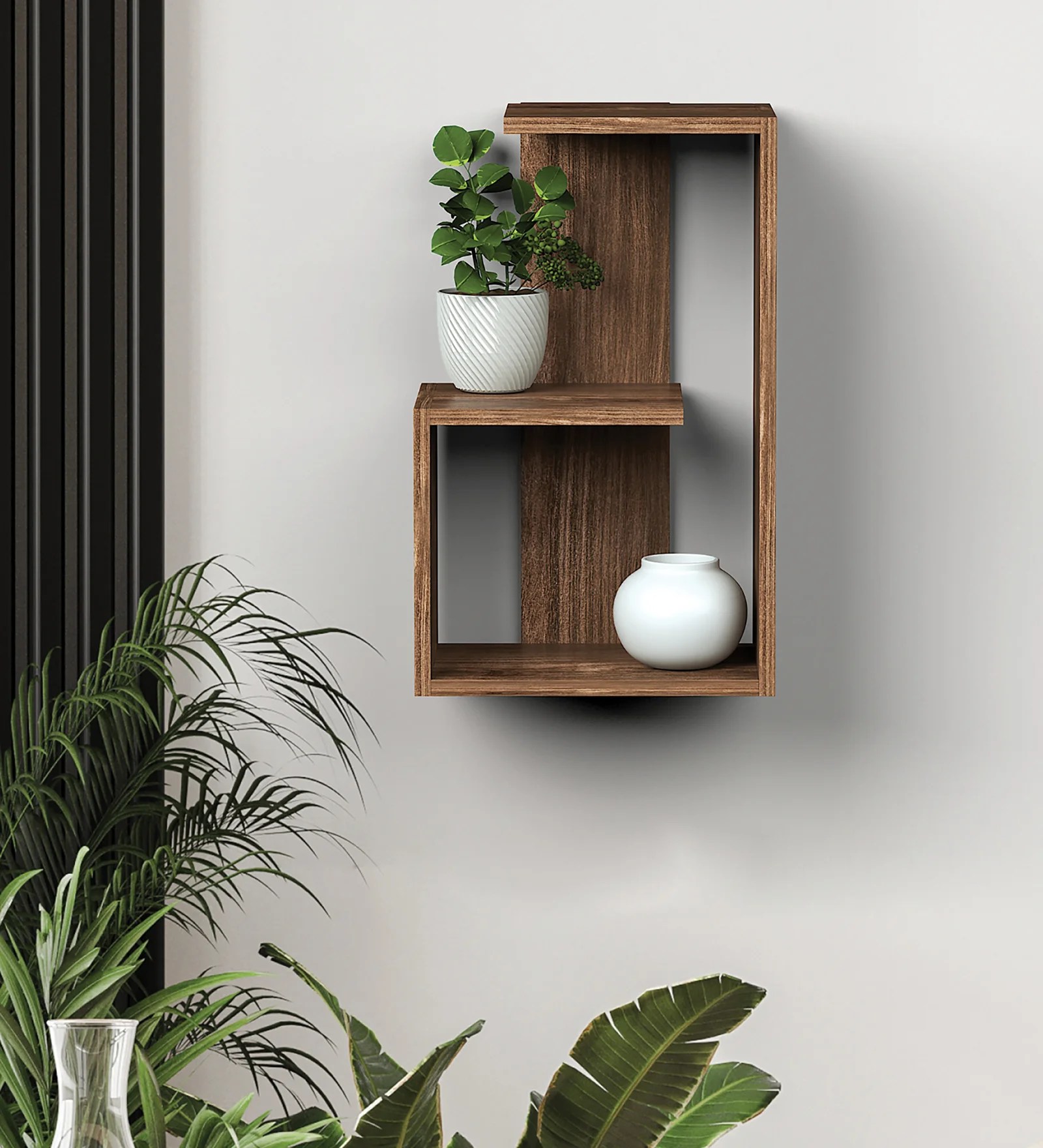Random Wooden Planter Stand Latest Modern Geomatric Shape Finish Planter Wall D?cor for Home, Living Room, Kitchen, Office Etc