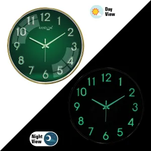 3D Radium Numbers Green Wall Clock