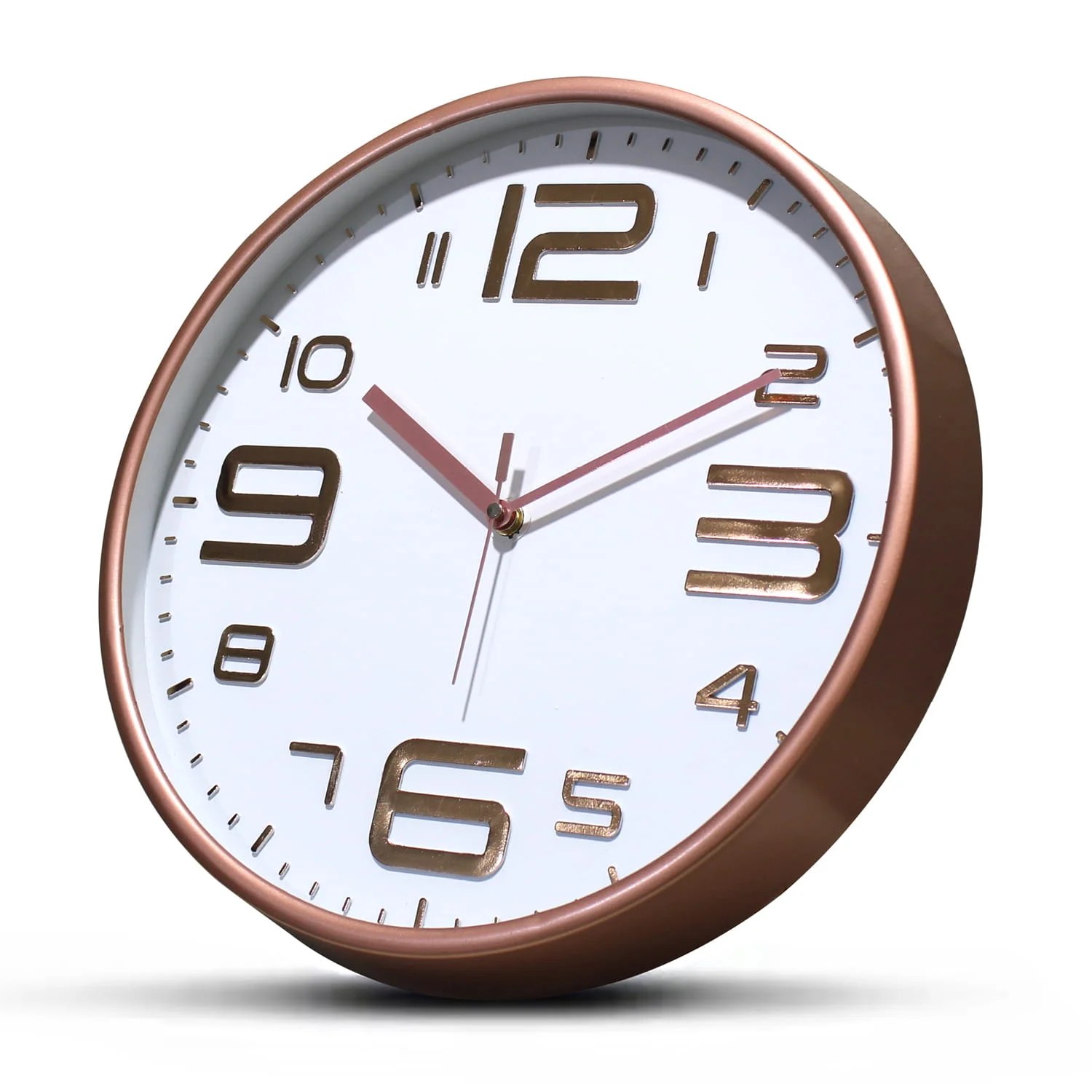 White & Gold-Toned Printed Wall Clock