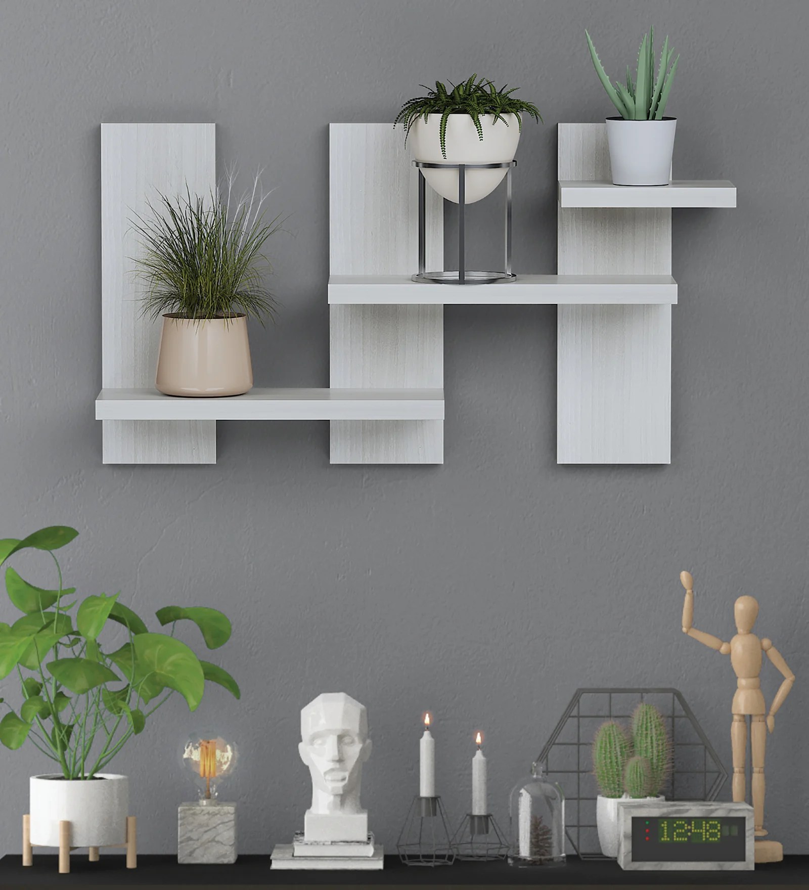 Random Wooden Planter Stand Stylish Shape Planter Stand Wall D?cor for Home, Living Room, Kitchen, Office Etc