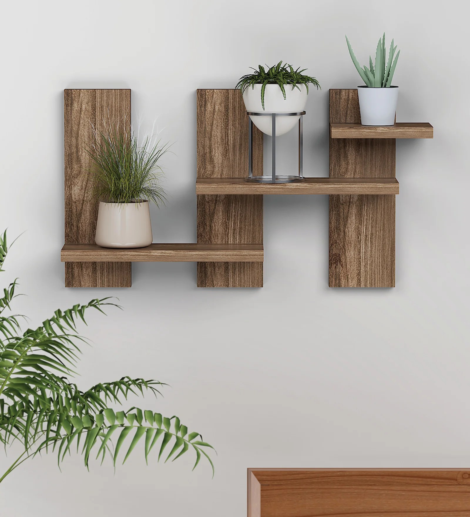 Random Wooden Planter Stand Stylish Shape Planter Stand Wall D?cor for Home, Living Room, Kitchen, Office Etc