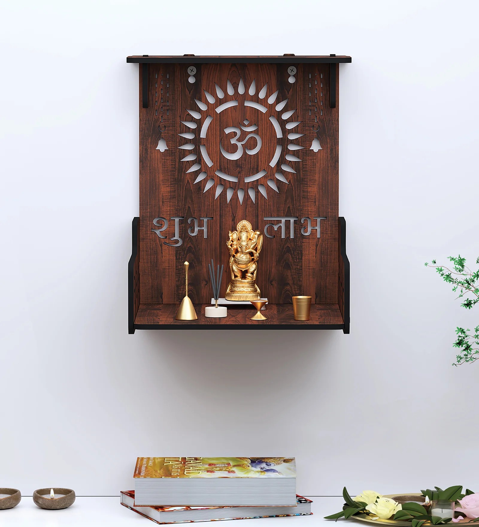 Beautiful Wooden Pooja Stand for Home Temple