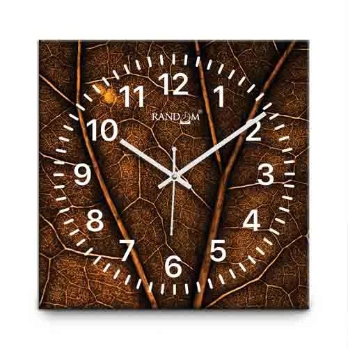 Multicoloured & Brown Printed Contemporary Wall Clock