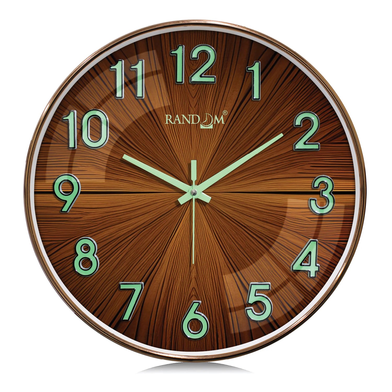 3D Radium Numbers Green Wall Clock