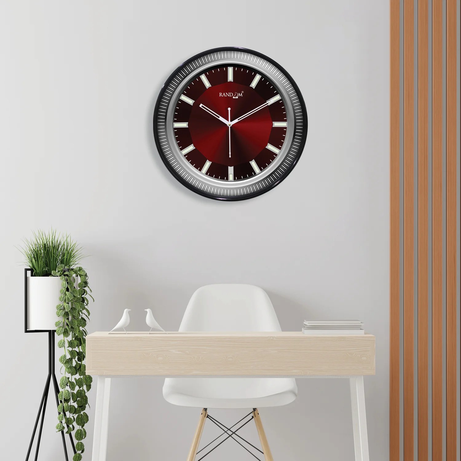 Metallic Foil Finish Wall Clock