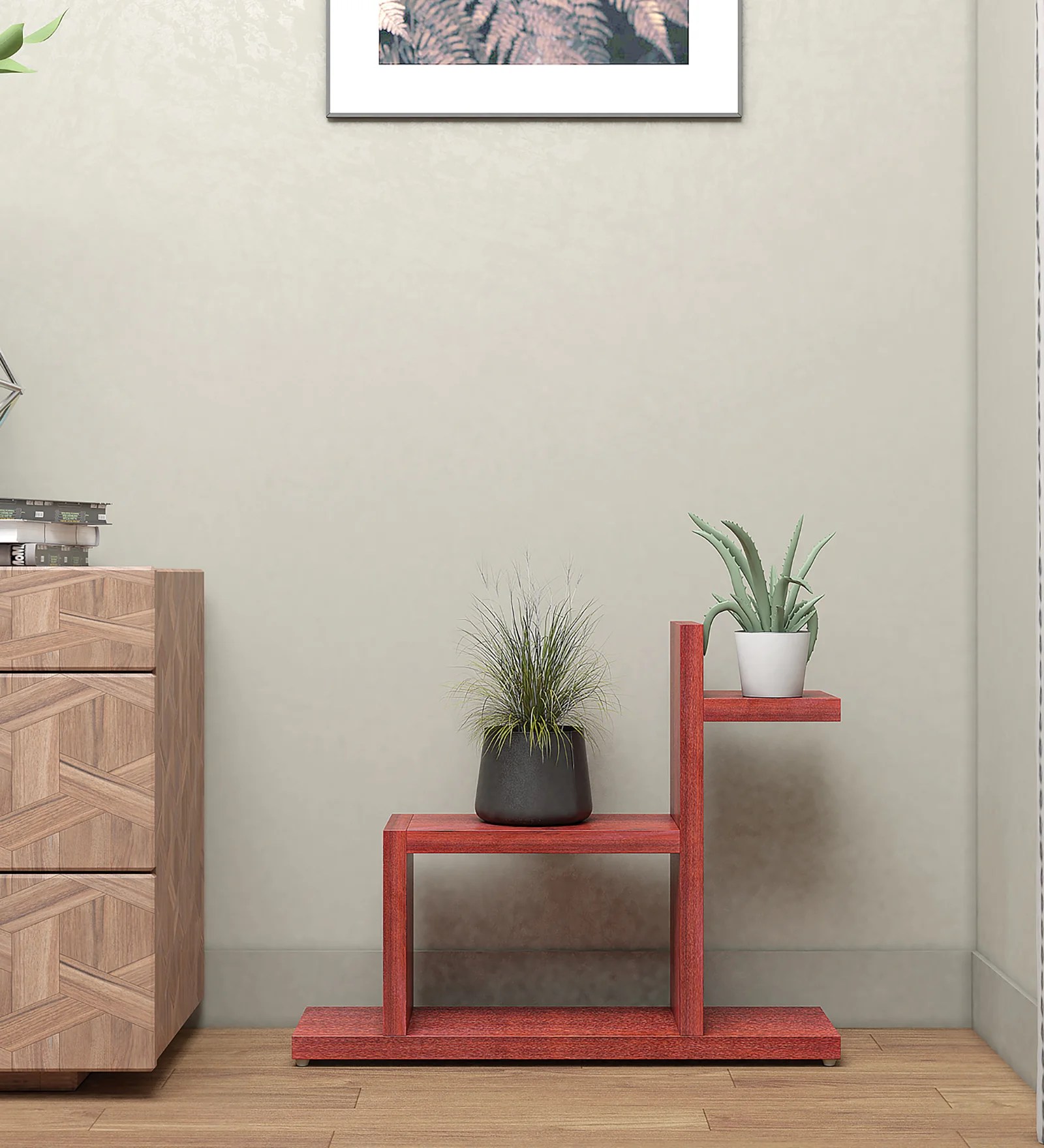 Random Wooden Planter Stand with  Modern Space Latest Finish Wall D?cor for Home, Living Room, Kitchen, Office Etc