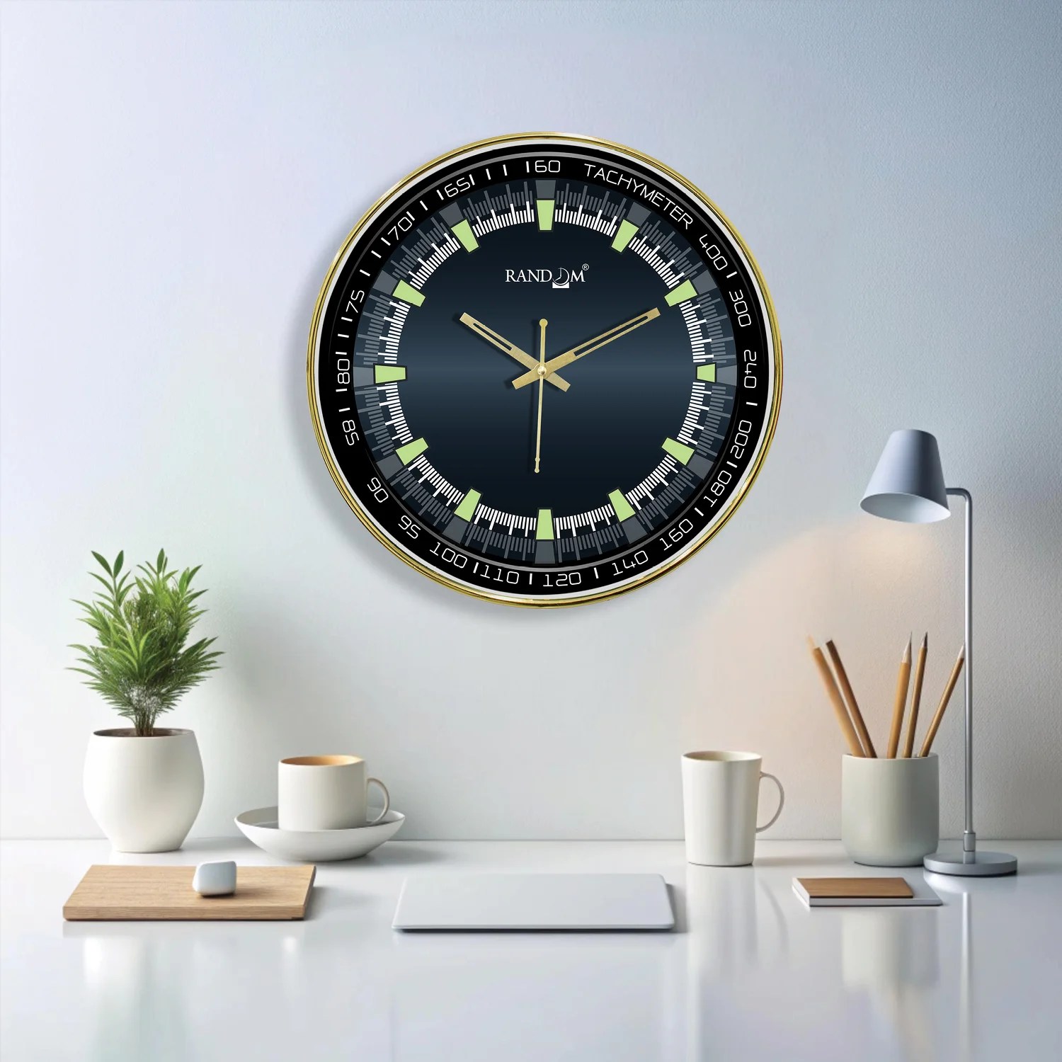 Metallic Foil Finish Wall Clock