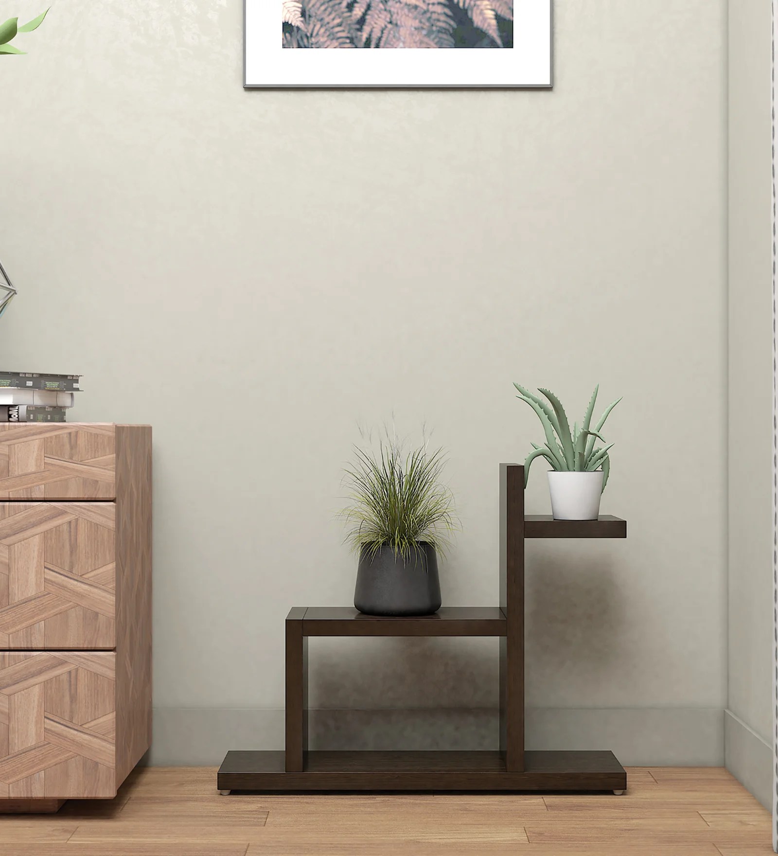 Random Wooden Planter Stand with  Modern Space Latest Finish Wall D?cor for Home, Living Room, Kitchen, Office Etc