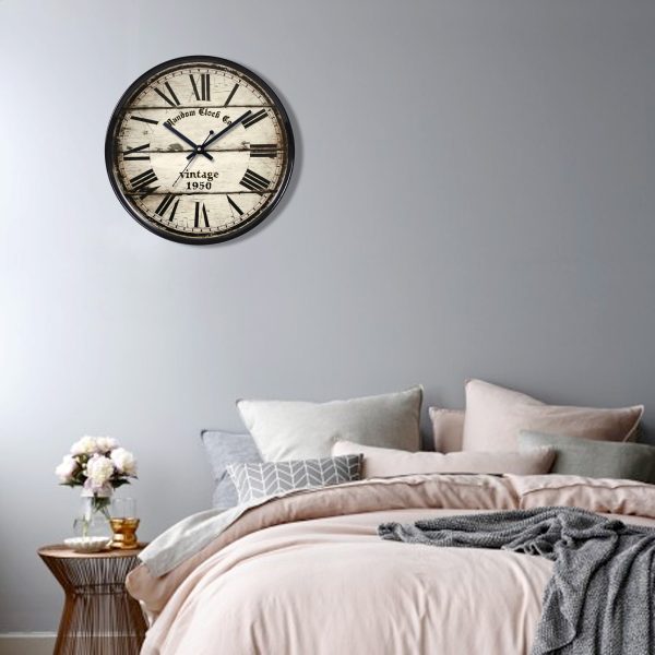 Beige Dial Printed Analogue Wall Clock