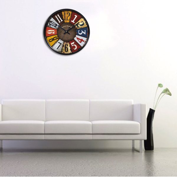 Multicoloured Round Wall Clock