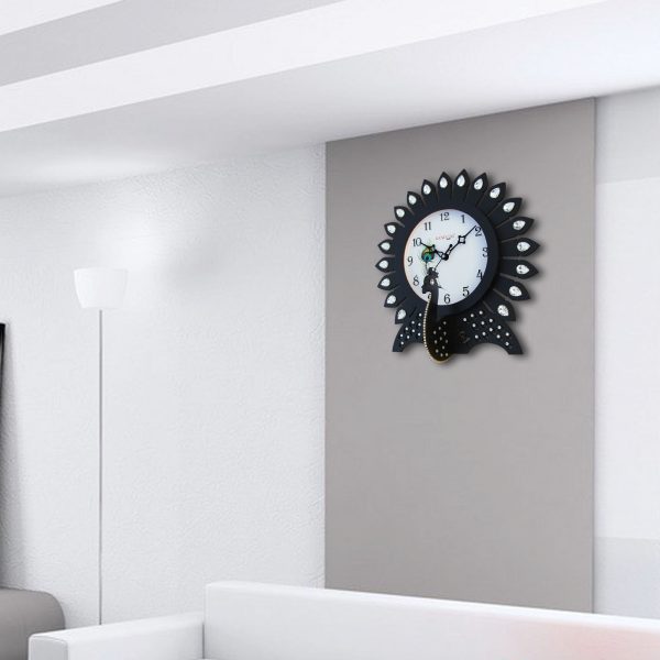 Black Wooden Wall Clock