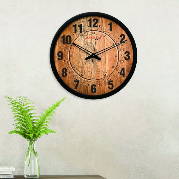 Brown Design Round Wall Clock