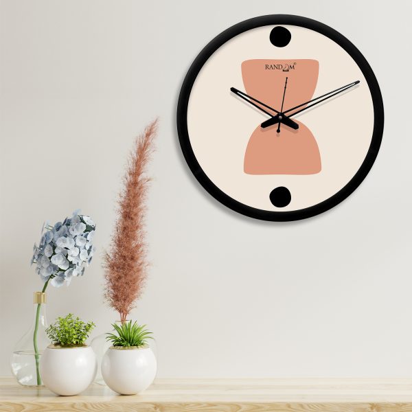 Peach-Coloured Round Wall Clock