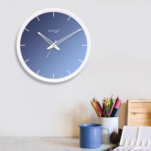Blue Round Solid Wall Clock