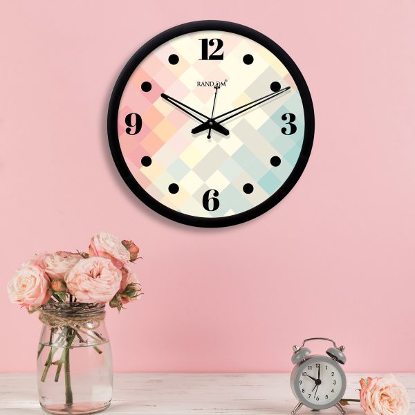 Multicoloured Round Printed Wall Clock