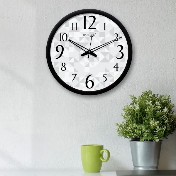 Grey Round Printed Wall Clock