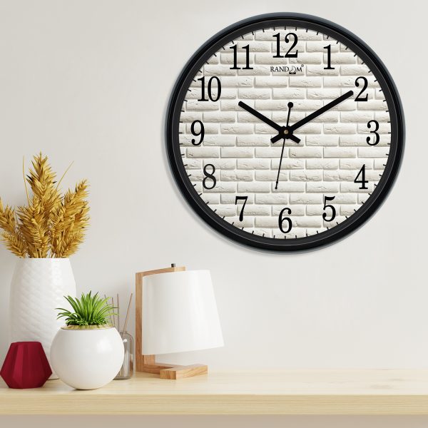 White Round Printed Wall Clock