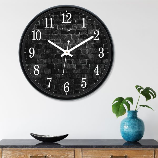 Black Round Plastic Wall Clock