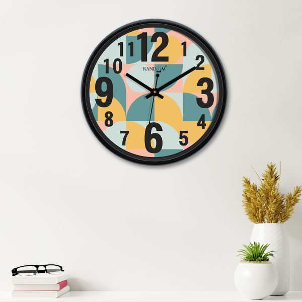 Multicoloured Round Printed Wall Clock