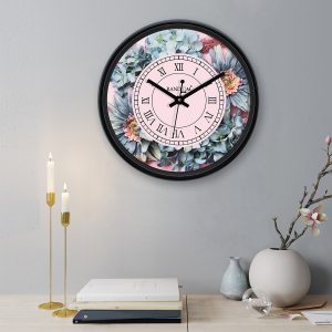 Pink Round Printed Wall Clock