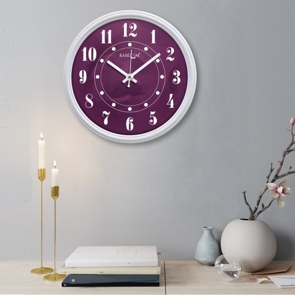 Purple Contemporary Plastic Wall Clock