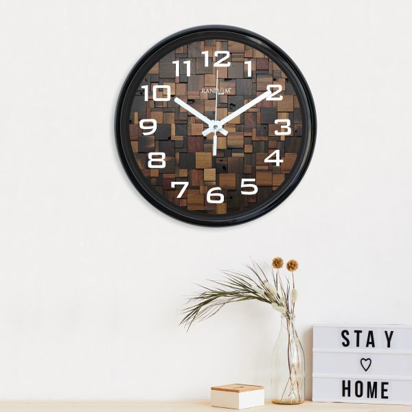 Brown Round Printed Wall Clock