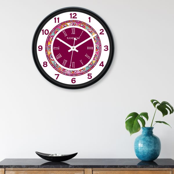 Random Purple Printed Wall Clock