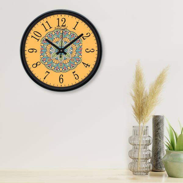 Yellow Printed Wall Clock